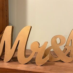 Gold Painted 'Mr & Mrs' (3) Pc Table Wedding Bridal Decor